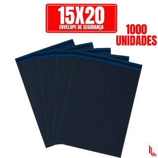 Kit Até 1000 Envelopes de Segurança Plástico Preto Aba Adesiva 15x20cm em Oferta na Shopee