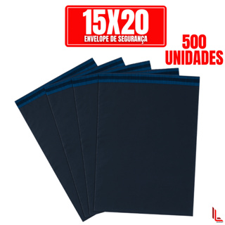 Kit Até 500 Envelopes de Segurança Plástico Preto Aba Adesiva 15x20cm em Oferta na Shopee