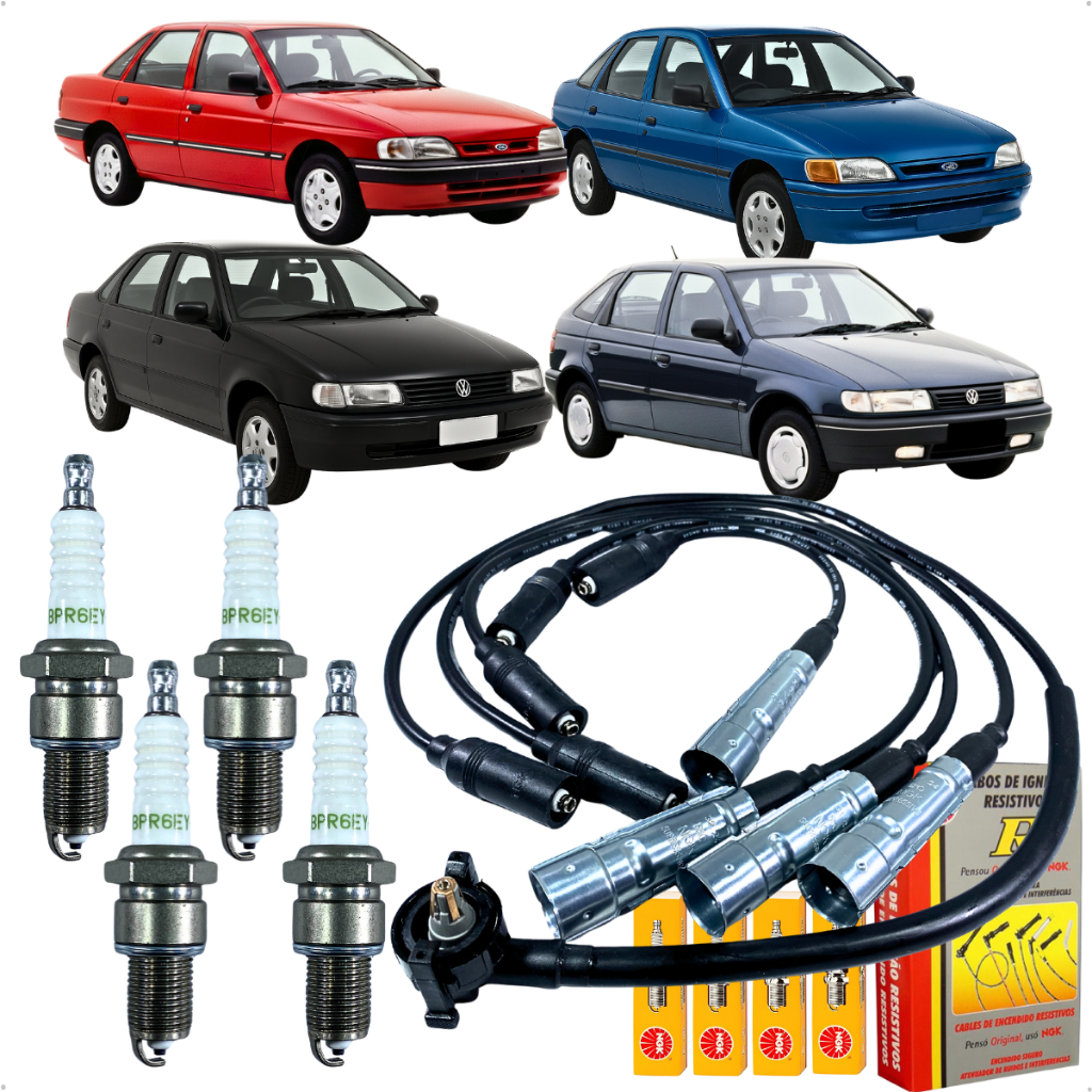 Kit Jogo Cabo E Vela De Ignição Escort Verona Logus Pointer 1.6 1.8 2.0 8v 1995 1996