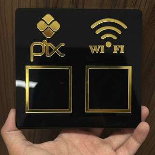 Placa Display Pix Mesa Balcão Wi-Fi QR Code em Oferta na Shopee