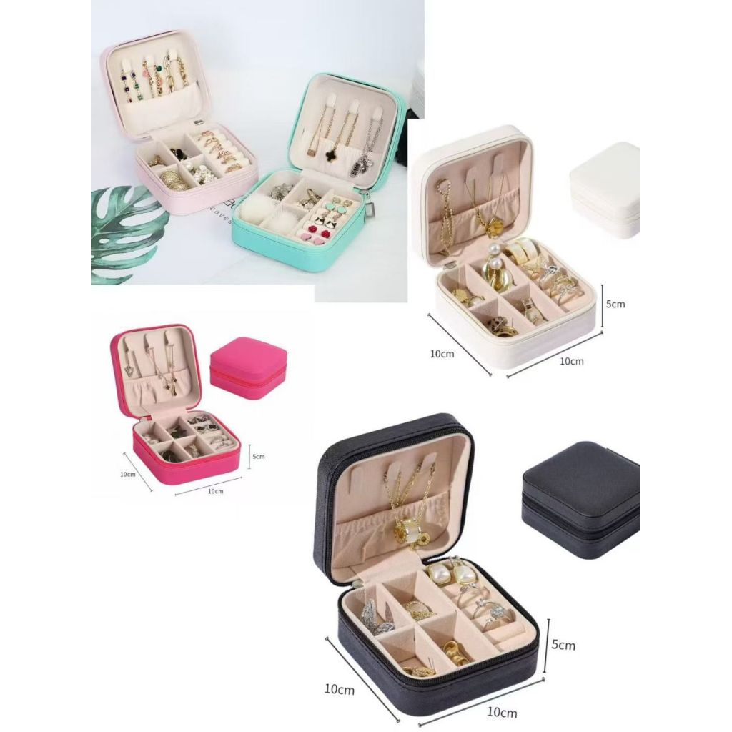 Mini Porta Joia De Bolsa Para Viagem Portátil Caixinha De Armazenamento De Bolsa Para Anel/Colar em Oferta na Shopee