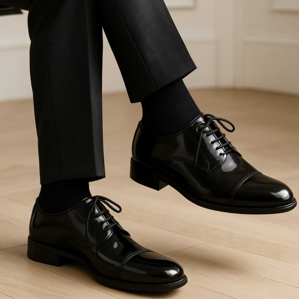 Sapato Social Oxford Masculino Bico Fino Elegante Confortável Couro Legítimo