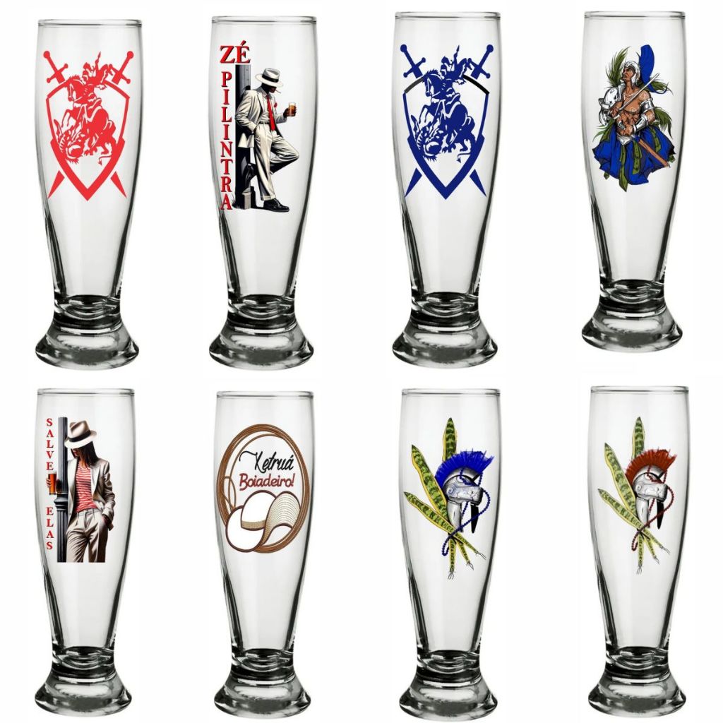 Copo de Chopp tulipa de Orixás Entidades Adesivado de Vidro 300ml Umbanda Candomblé em Oferta na Shopee