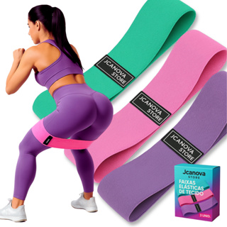Kit 3 Faixas Elasticas De Exercicio +  Thera Band Ginastica Pilates E Fisioterapia Yoga Hip Band em Oferta na Shopee
