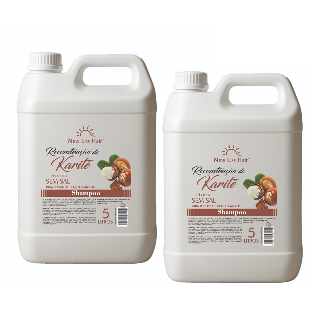 Kit Com 2 Shampoo Karité 5L Cada New Liss Hair