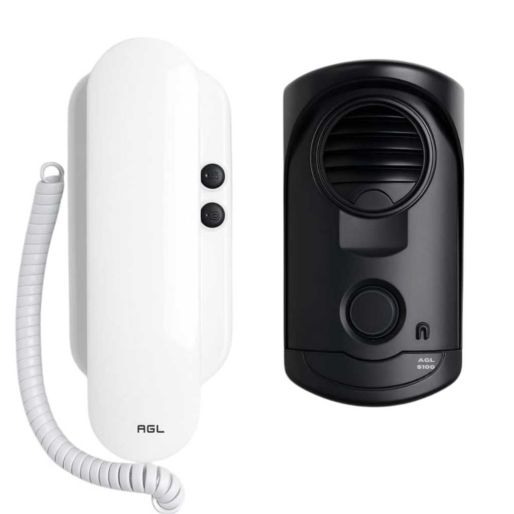 Porteiro Eletrônico Residencial S100 Slim Monofone Agl Branco