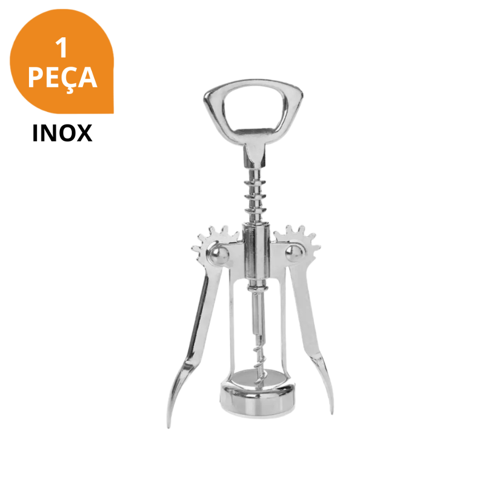 Saca Rolha Vinho Aço Inox Abridor De Garrafas