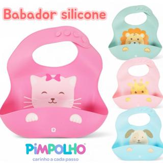 Babador Infantil Silicone Impermeável Ajustável Pimpolho com Pega Migalhas em Oferta na Shopee