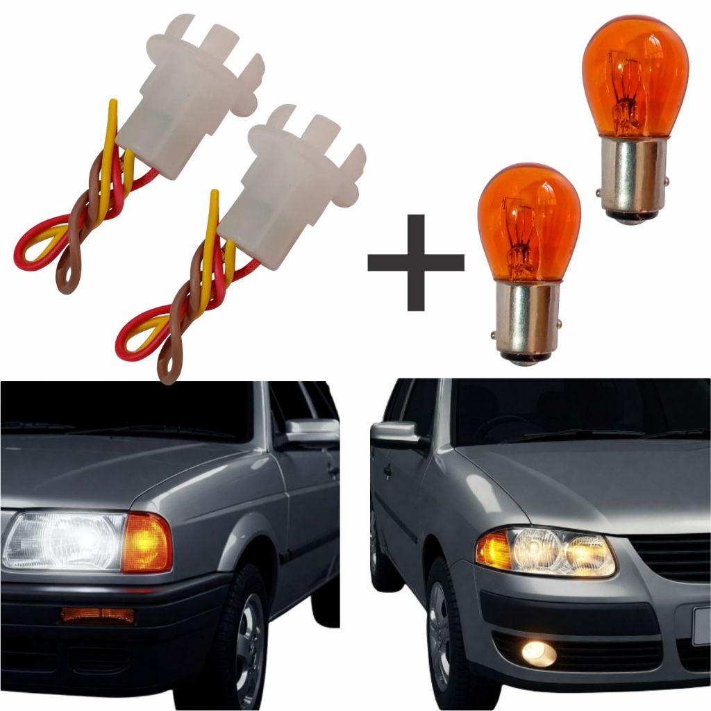 Kit 2 Soquetes + 2 Lampadas Âmbar 2 Polos Seta Conjugada em Oferta na Shopee