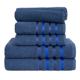 Kit Toalhas 5 Peças Premium (2 Banho + 2 Rosto + 1 Piso) - 100% Algodão - Linha ÔNIX em Oferta na Shopee