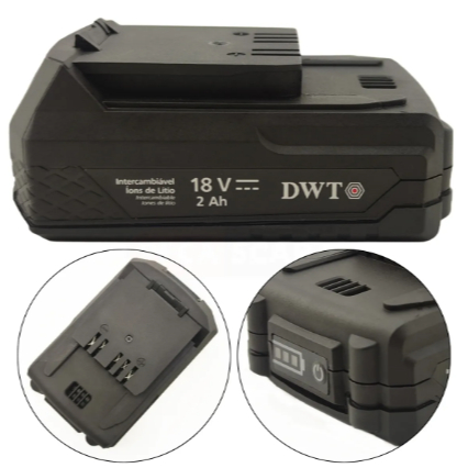 Bateria 18V 2.0Ah IBD1802 de Íons de Lítio Intercambiável DWT