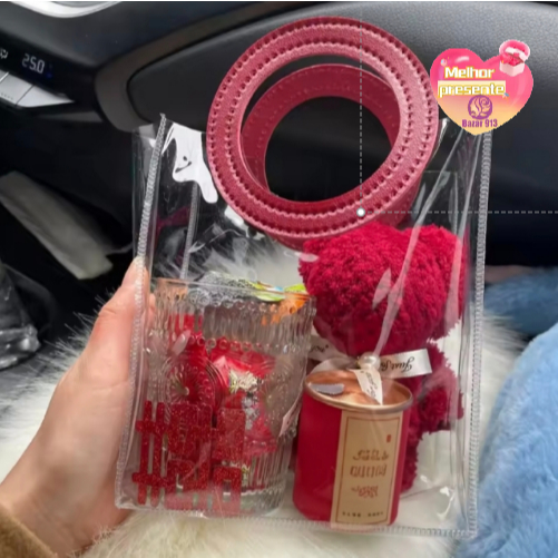 Kit 5~10 Bolsas de Presente Transparentes Alça Redonda Embalagem Para Lembrancinha Festa e Natal Ano Novo em Oferta na Shopee