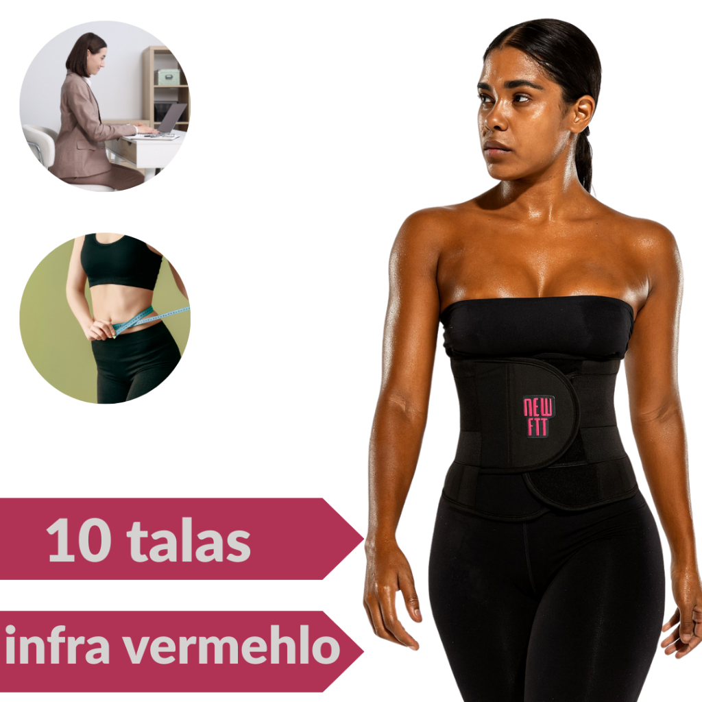 Cinta modeladora com 10 talas elastico duplo - Cinta modeladora  com infra vermelho longo e com imã feriti