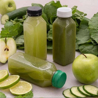 Kit Garrafas PET 300ml e 500ml com Tampa Lacre – Quadrada Lisa para Sucos, Detox e Delivery em Oferta na Shopee