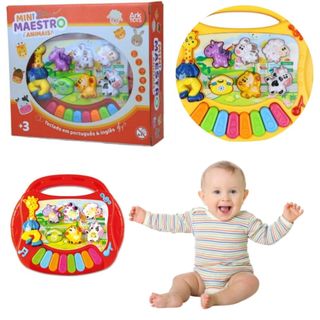 Teclado Infantil de Animais Musical com Teclas Coloridas e Sons Interativos para Crianças…
