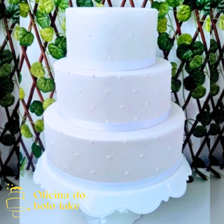 bolo fake branco para casamento em Oferta na Shopee