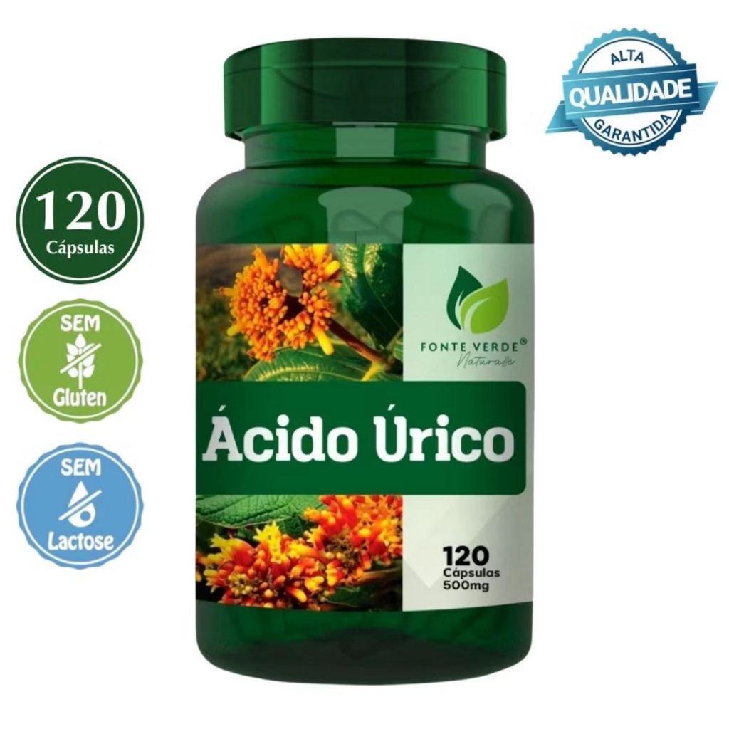 Ácido Úrico 120 capsulas 500mg - Fonte Verde Naturalle em Oferta na Shopee