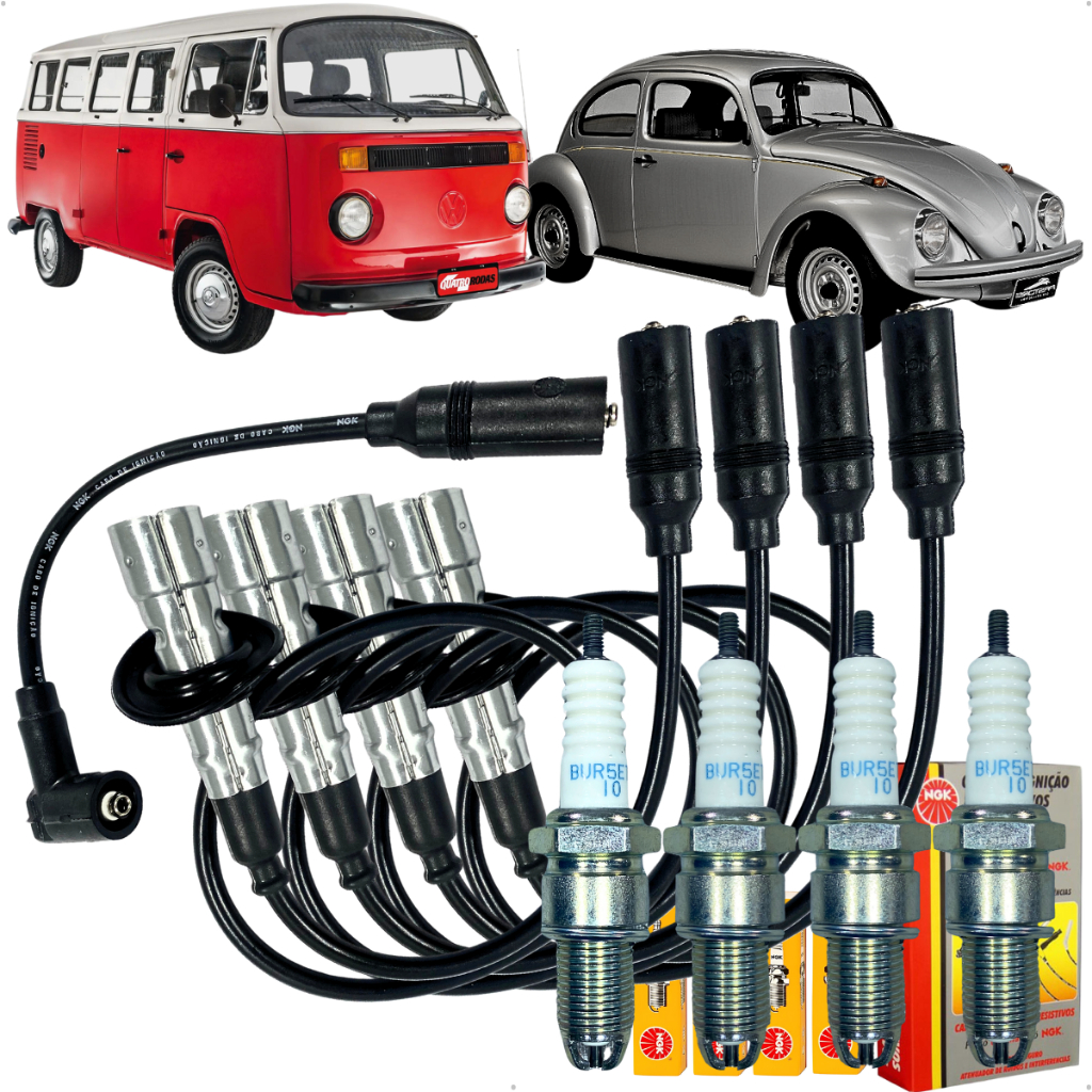 Kit Jogo Cabo E Vela De Ignição Vw Fusca Komni 1.6 16v 1992 1993 1994 1995 1996 1997 1998