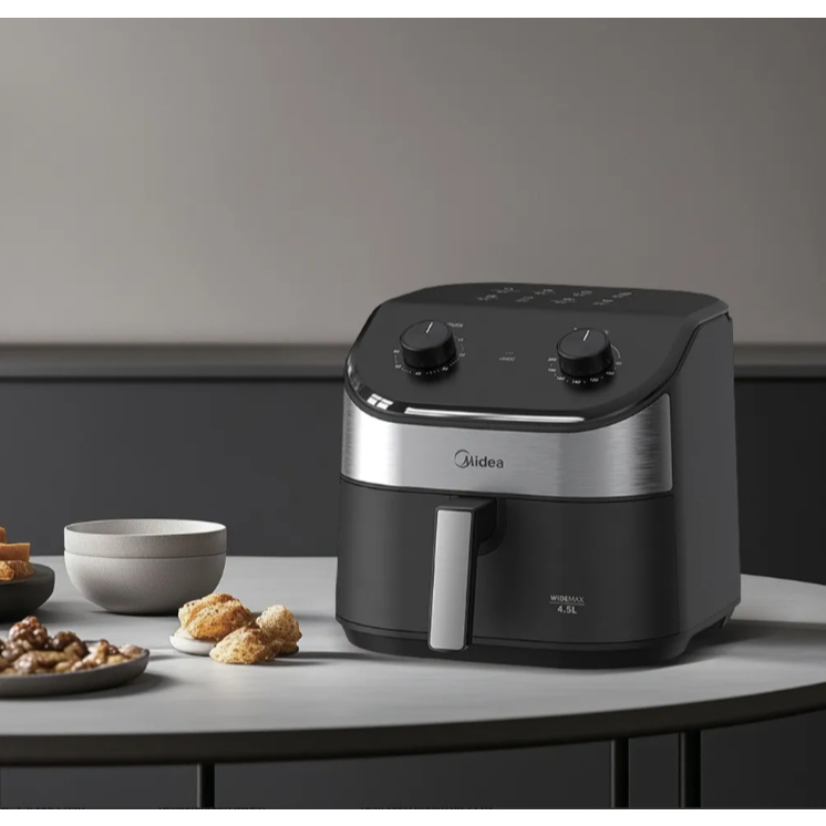 Fritadeira Air Fryer 4,5l Widemax Com Interior De Alumínio 1500w Midea 127v