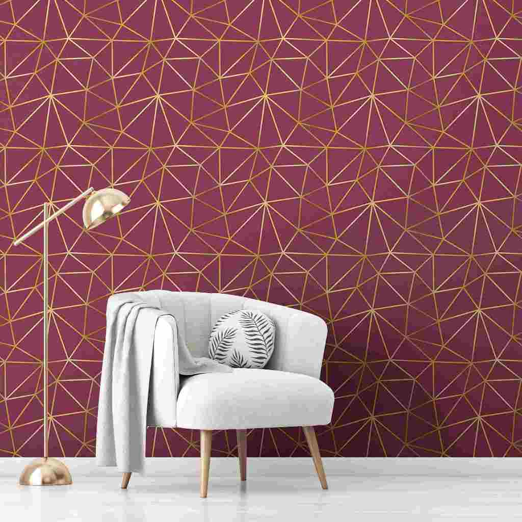 Papel de Parede Para Sala Zara Vermelho Marsala Adesivo Lavavel Quarto Banheiro Escritório 3D