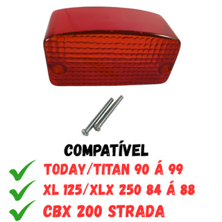 Lente Lanterna Freio Today Titan 1990 á 1999 Xlx Xl 1984 á 1988 Cbx 200 Strada Com Parafusos em Oferta na Shopee