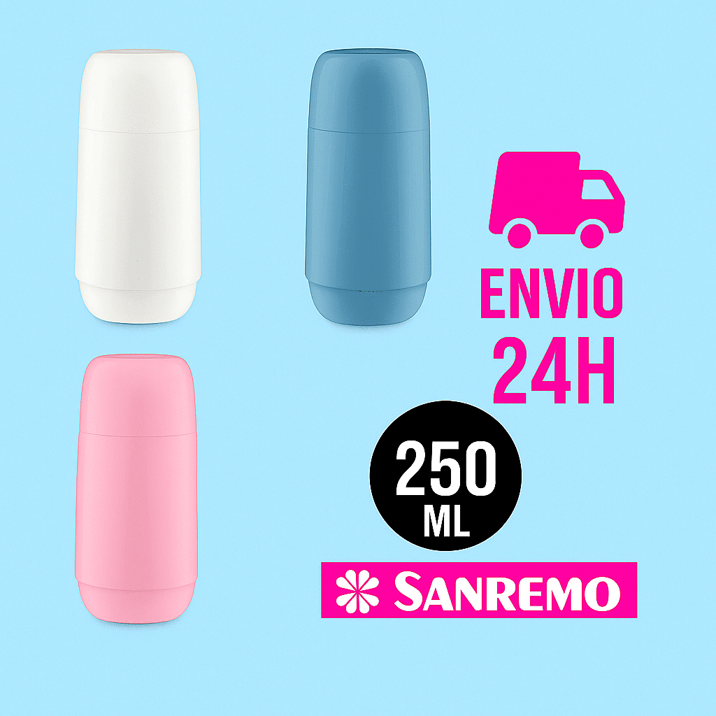 Sanremo Garrafa Térmica 250ml – Ideal para Passeios, 6h Quente e 12h Gelada em Oferta na Shopee