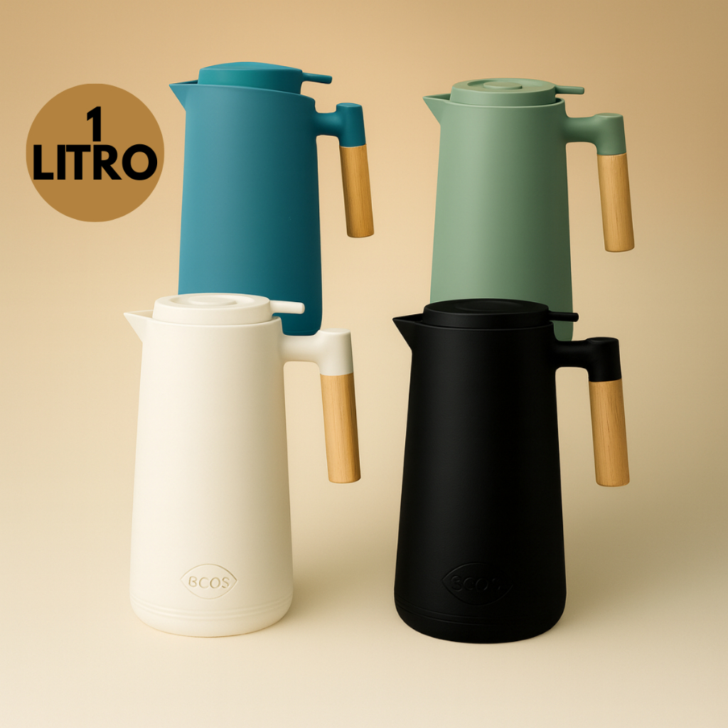 Garrafa Térmica1 Litro  Nórdica  Café Chá Cabo de Madeira