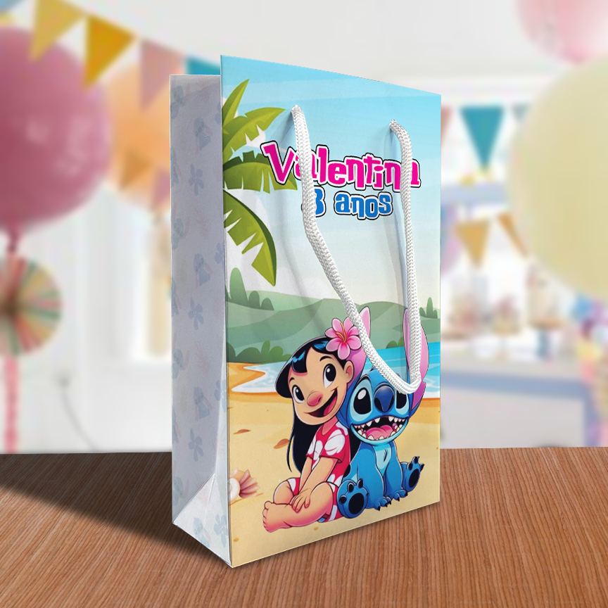 Sacolinha Stitch Personalizada Festa Lilo & Stitch Praia Lembrancinha Kit Festa Sacola