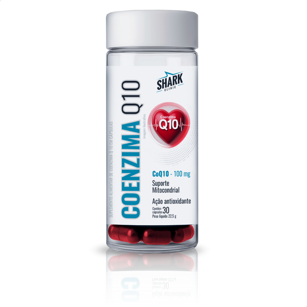 Coenzima Q10 Shark Pro Clinic 100mg | 30 Cápsulas | Suporte para Energia e Saúde Cardiovascular