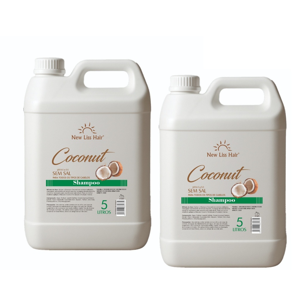 Combo 2 Shampoo Coconut 5L Cada New Liss Hair