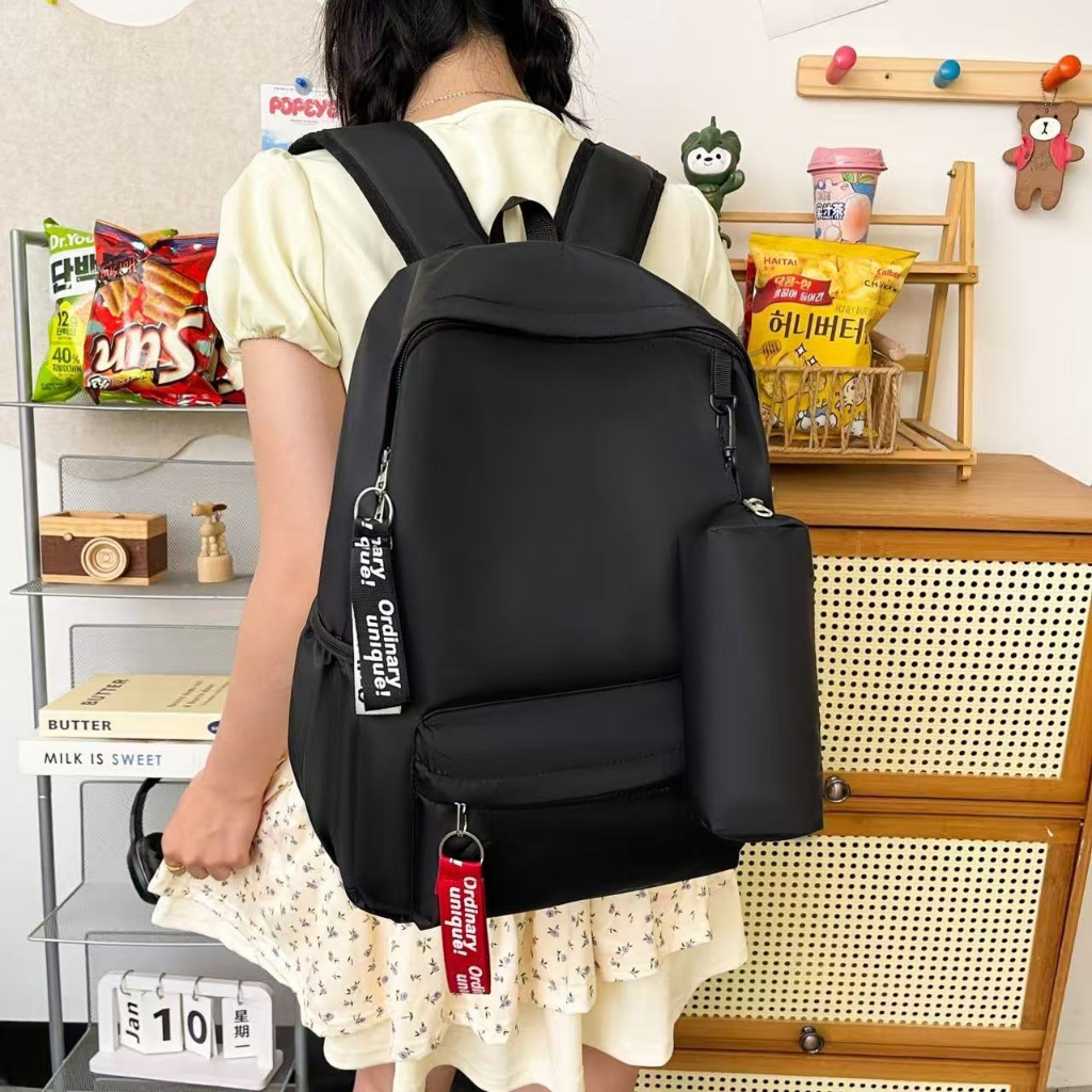 Mochila Feminina Com Estojo Impermeável Grande Capacidade Simples Chique Leve em Oferta na Shopee