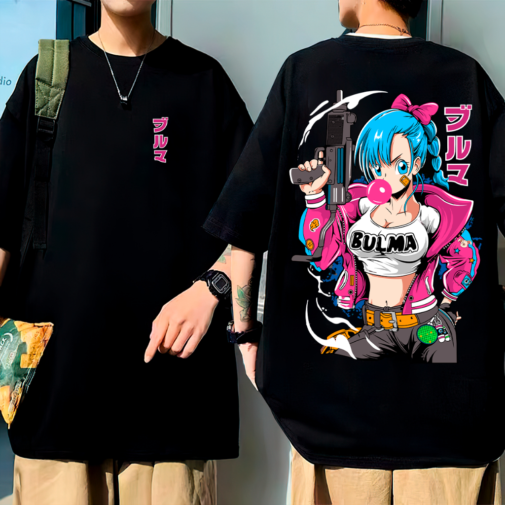 Camiseta Oversized Anime Estampada Lançamento Bulma DBZ Unissex Algodão em Oferta na Shopee