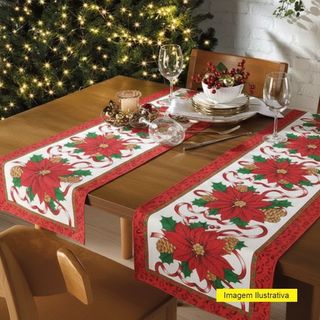 Caminho De Mesa Decoração de Natal Mesa Posta Natalina Oxford Premium Ceia Noel Atacado Temática