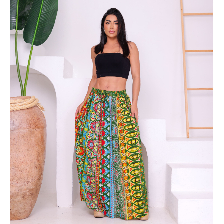 Saia Longa Indiana Estampada