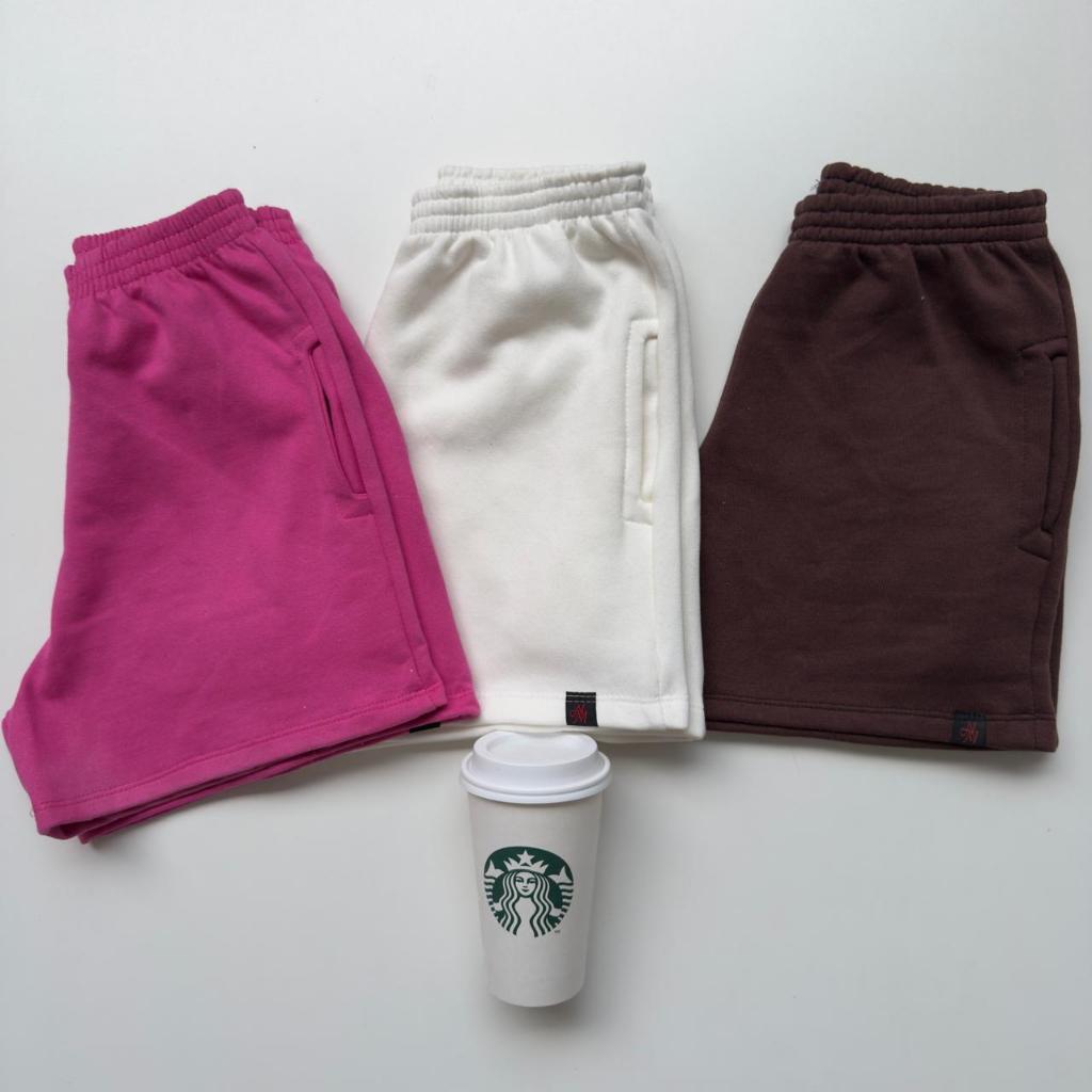 kit 3 short feminino com bolso no moletom confortável para seu dia a dia bermuda feminina moletom
