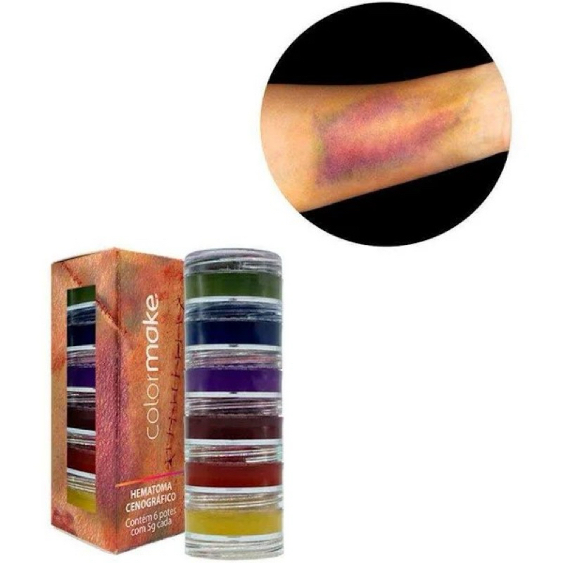 Kit Hematomas 6 Cores Colormake - Maquiagem Artística Profissional Efeitos Especiais Terror Halloween em Oferta na Shopee