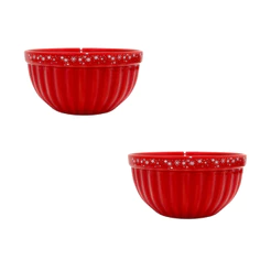 Kit 2 Tigelas Itália Natal Cerâmica 480ml Feliz Natal Bowl Sopas Caldos Sobremesas