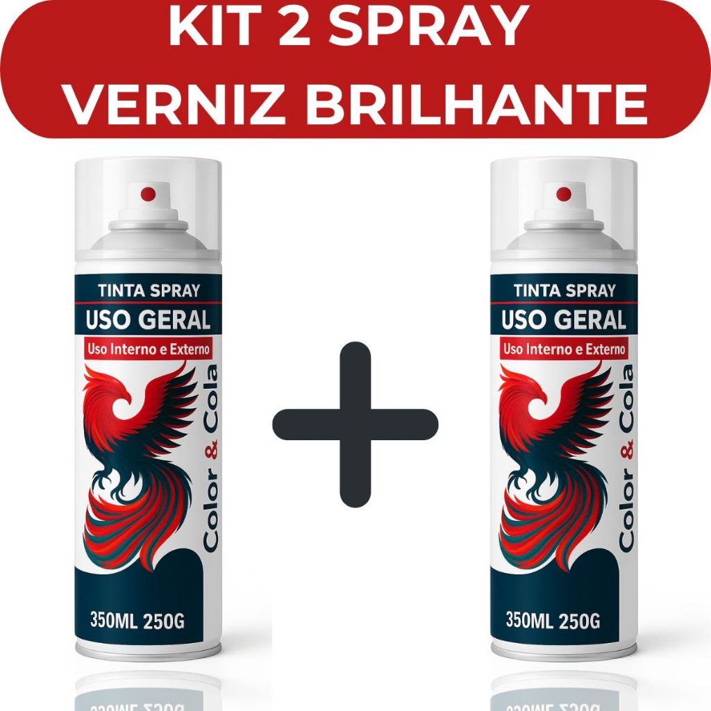 Kit 2 Verniz Spray Incolor Brilhante Uso Geral 350ml Secagem Rapida Metal Madeira Ferro Color e Cola em Oferta na Shopee