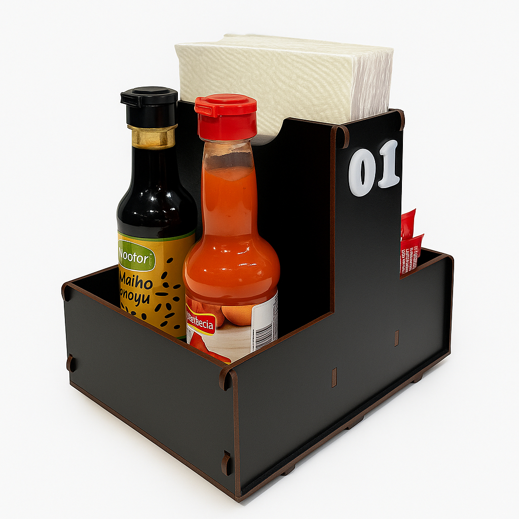 Porta Guardanapo Galheteiro Organizador Madeira Bar e Restaurante Lachonete Barato em Oferta na Shopee