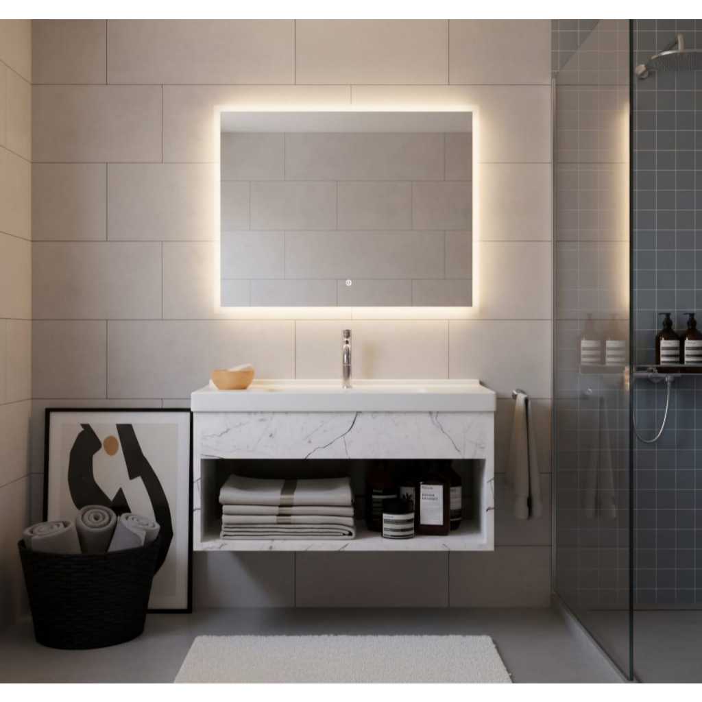 Gabinete para Banheiro 60cm MDF com Cuba em Oferta na Shopee