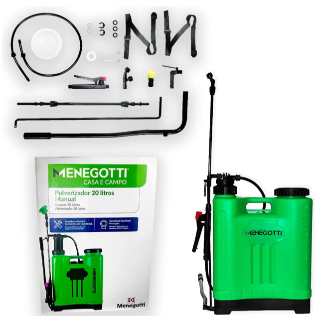 Pulverizador Costal Manual 20L Menegotti Bomba Agrícola Jardim e Lavoura