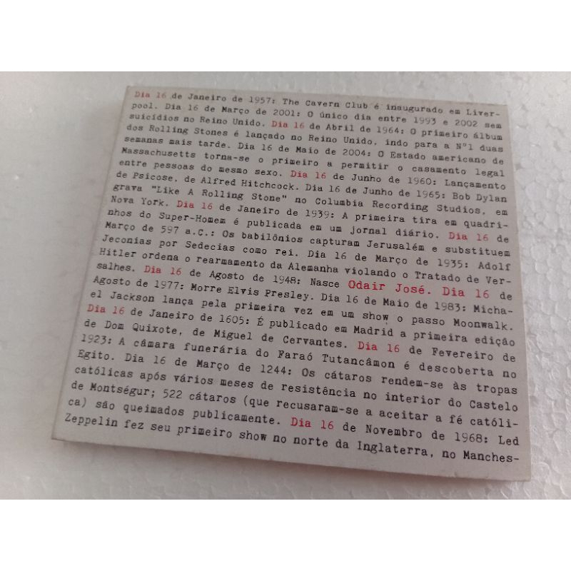 CD Odair José dia 16 ótimo estado mídia e capa