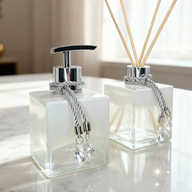 Kit Lavabo Presente Sofisticado Vidro Aromatizador Difusor Saboneteira Decoração Banheiro Quarto em Oferta na Shopee