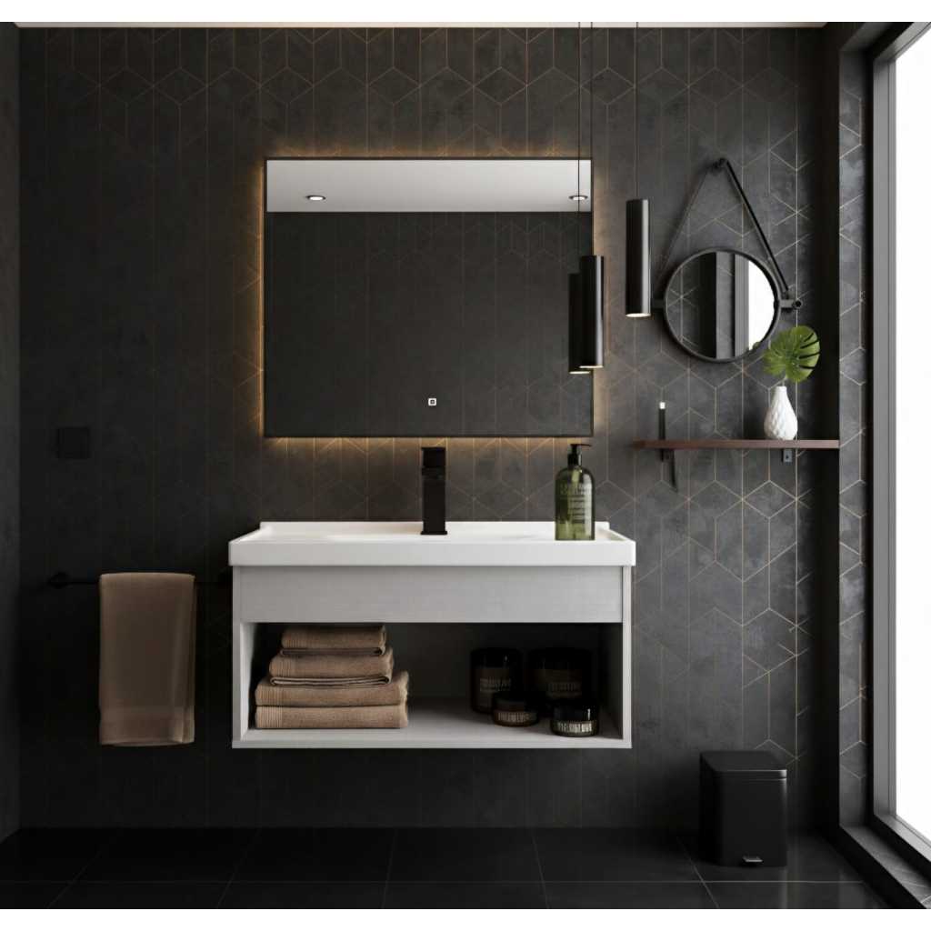 Gabinete para Banheiro 60cm MDF com Cuba em Oferta na Shopee