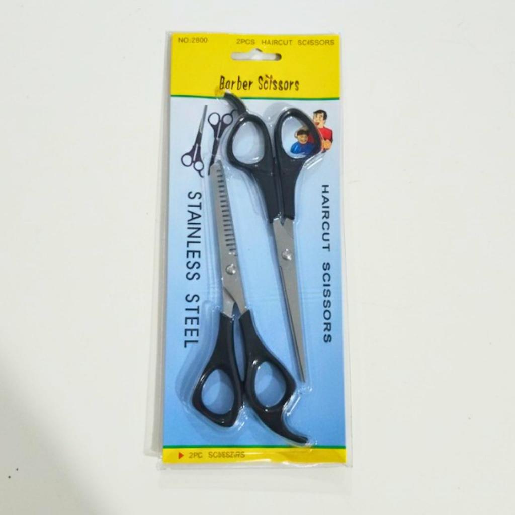 Kit 2 Tesouras Fio Navalha e Desbaste Profissional 6" Tesoura Cabeleireiro e Barbeiro