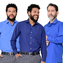 Kit 3 Camisas Social Masculina Lisa Manga Longa Camisaria Colombo