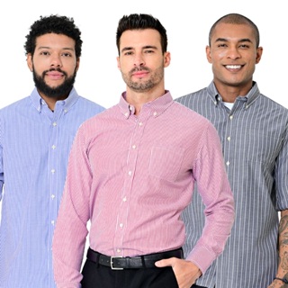 Kit 3 Camisas Social Masculina Listrada Manga Longa Camisaria Colombo em Oferta na Shopee