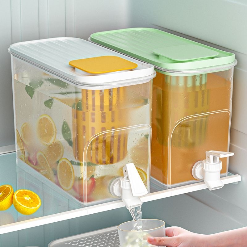 Suqueira HERMETICA Reservatorio Dispenser Geladeira Para Agua De Geladeira Plastico Com Tampa E Torneira 4 Litros