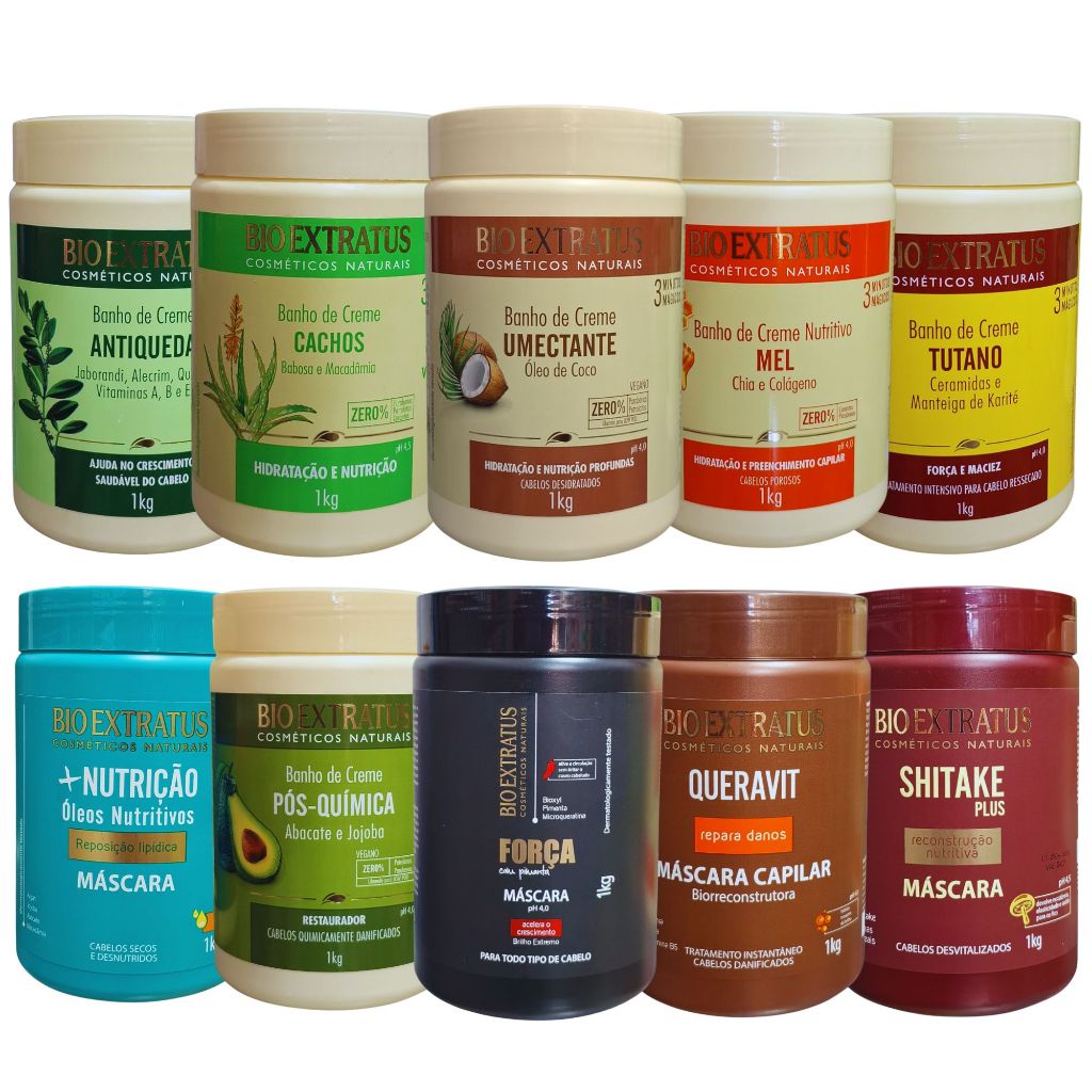 Máscara Capilar BioExtratus 1kg Banho De Creme Hidratação Nutrição Reconstrução