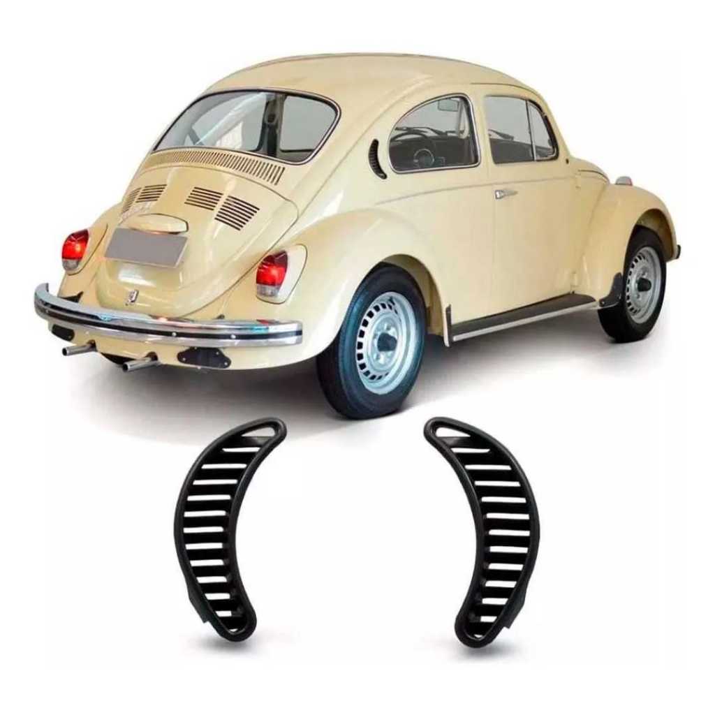 Par ou Unidade Grade Moldura Entrada Ar Externa Fusca 1974 até 1996 Preto